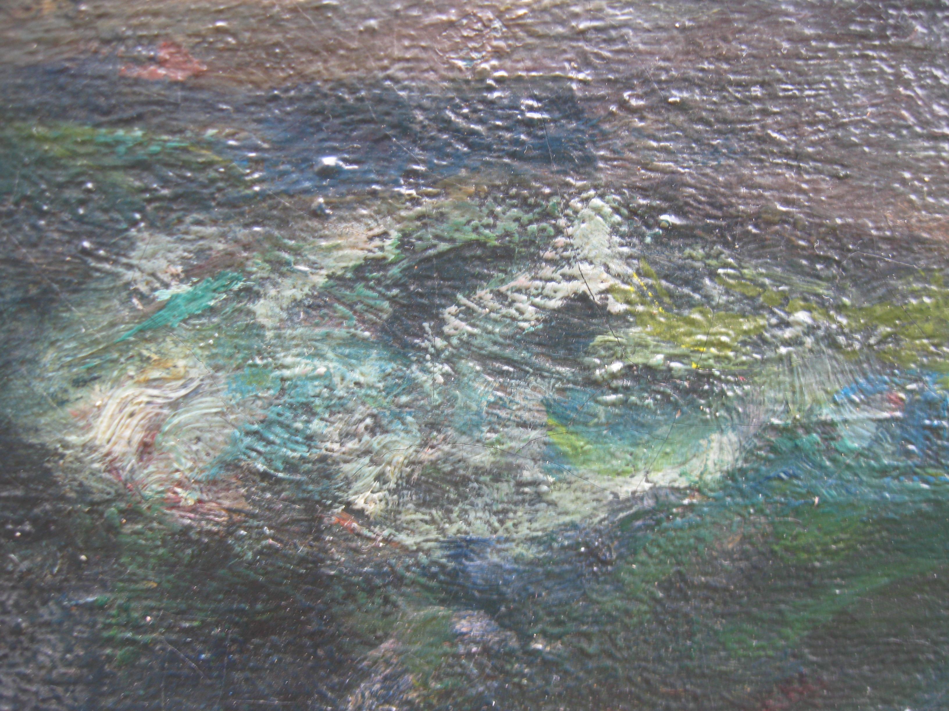 'Off the Lizard, Cornwall' Seascape Impressionist oil on canvas circa 1930's 2