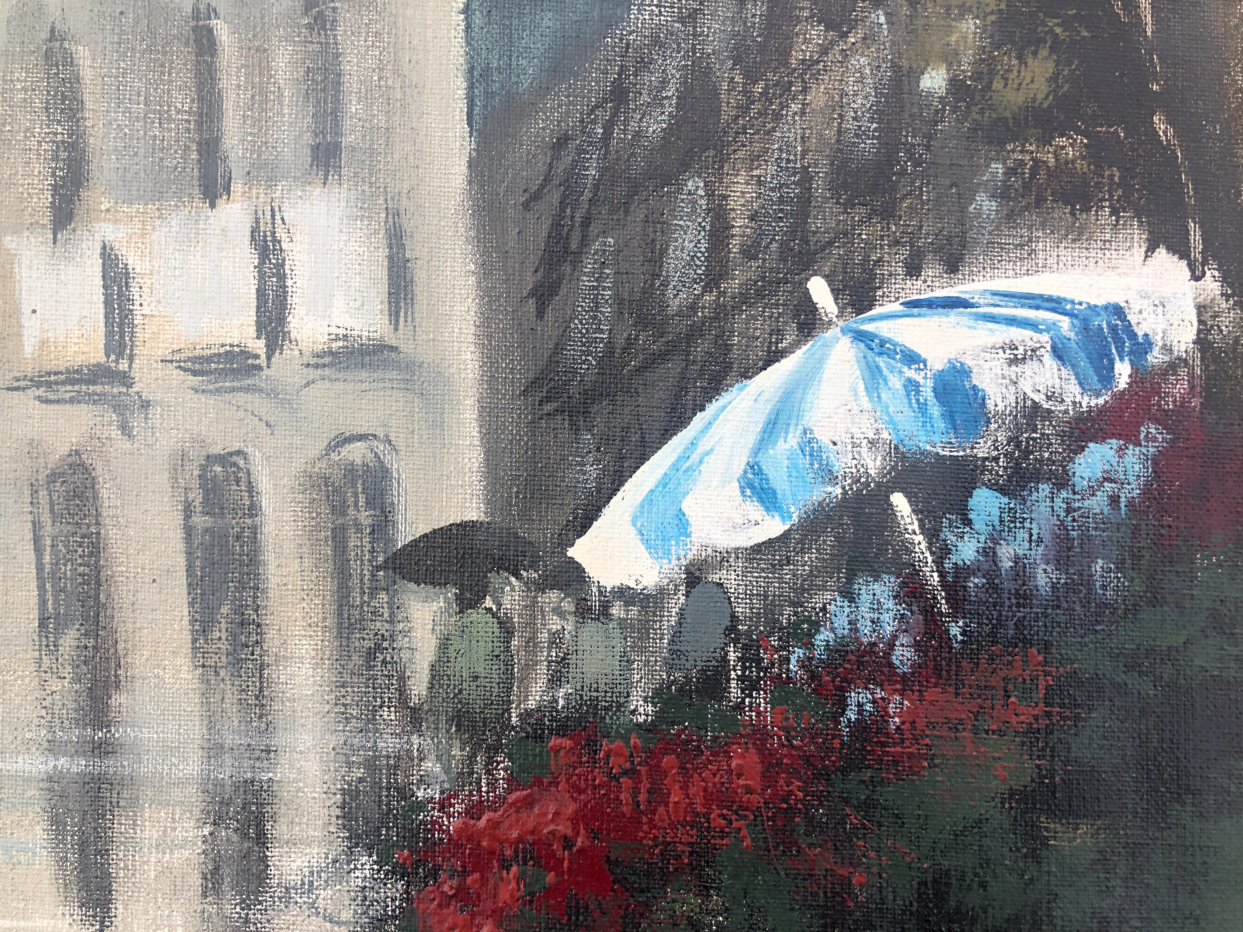 Barcelona Liceo óleo sobre lienzo pintura paisaje urbano español España en venta 1