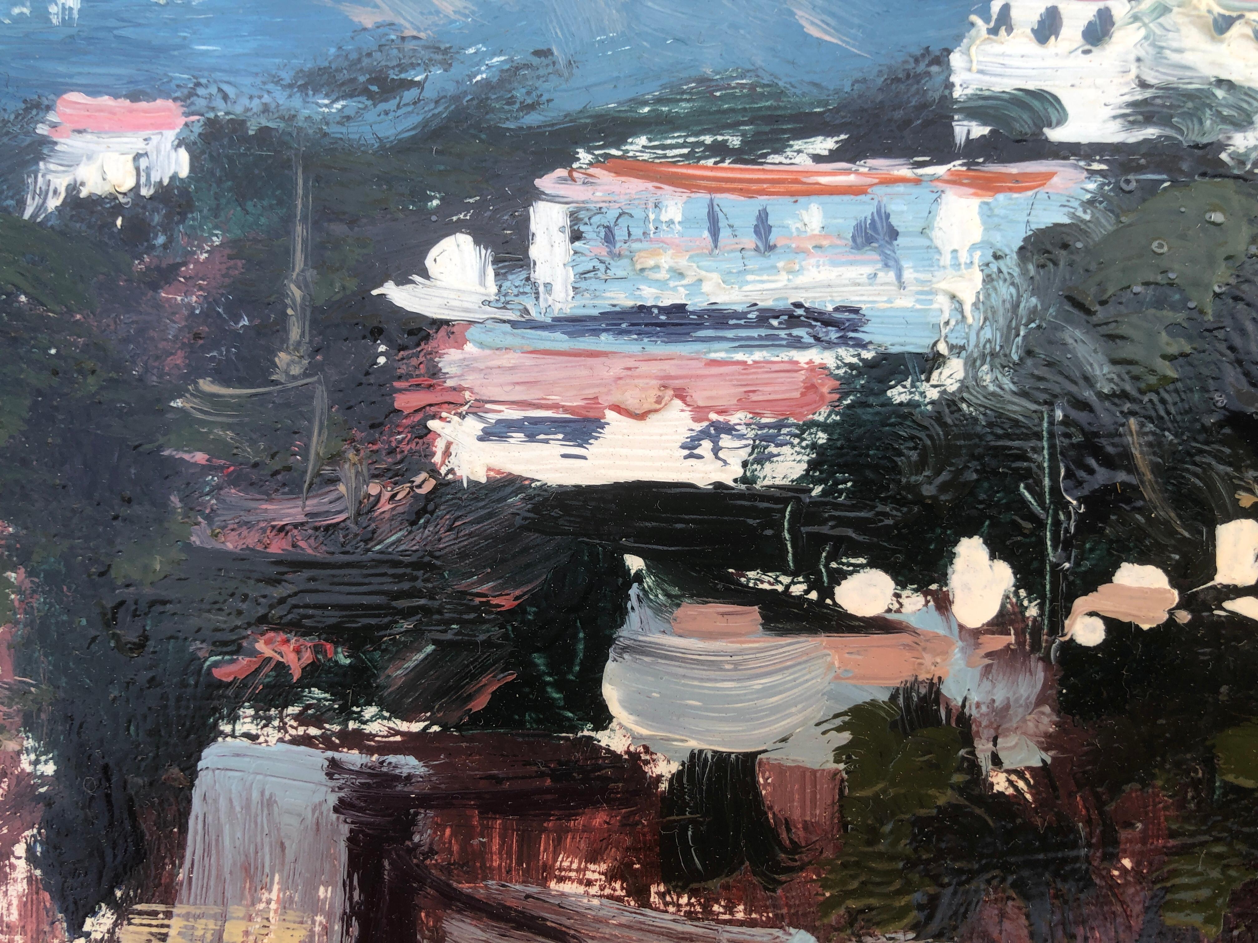 Costa catalana óleo sobre tabla pintura paisaje marino español 1