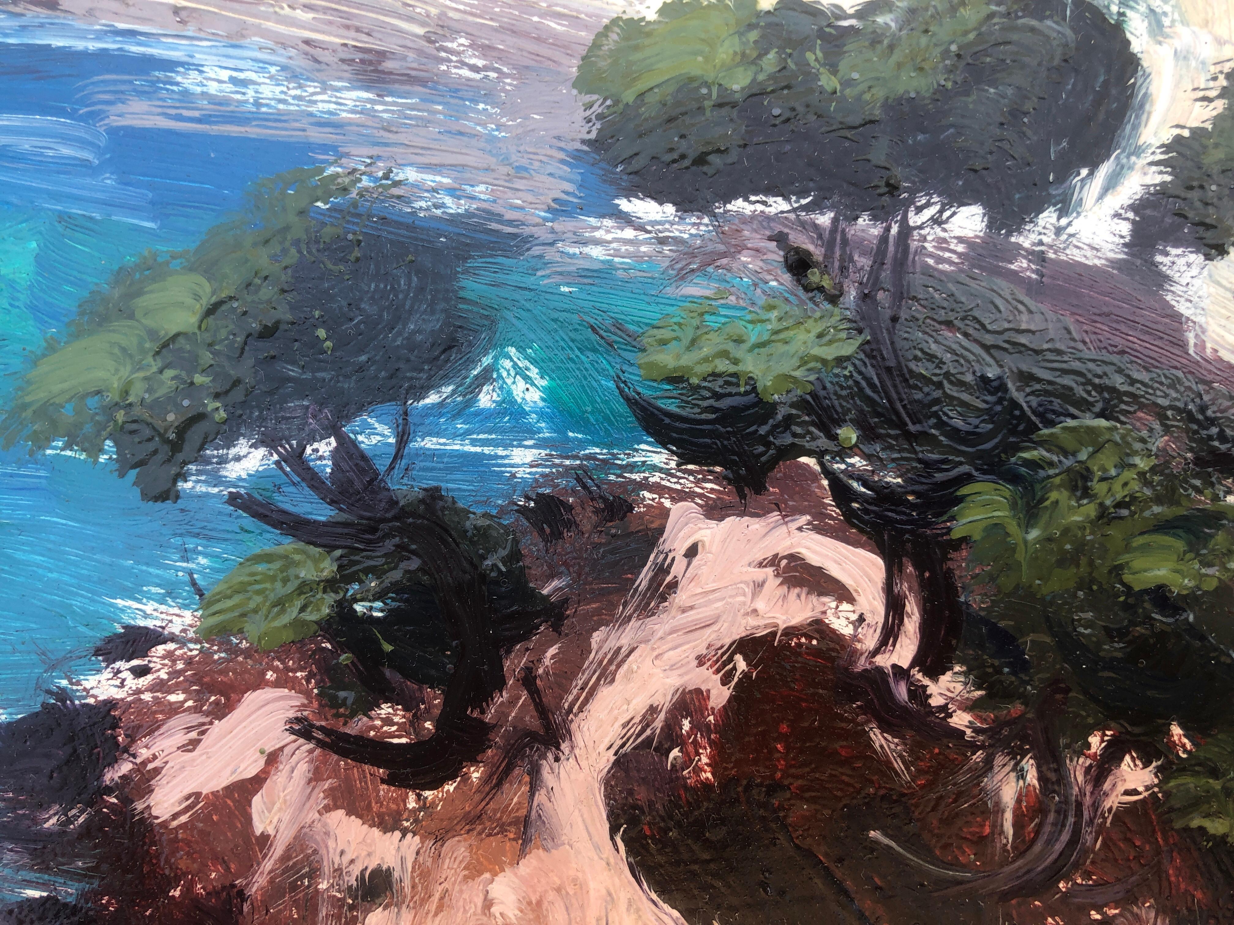 Costa catalana óleo sobre tabla pintura paisaje marino español 2