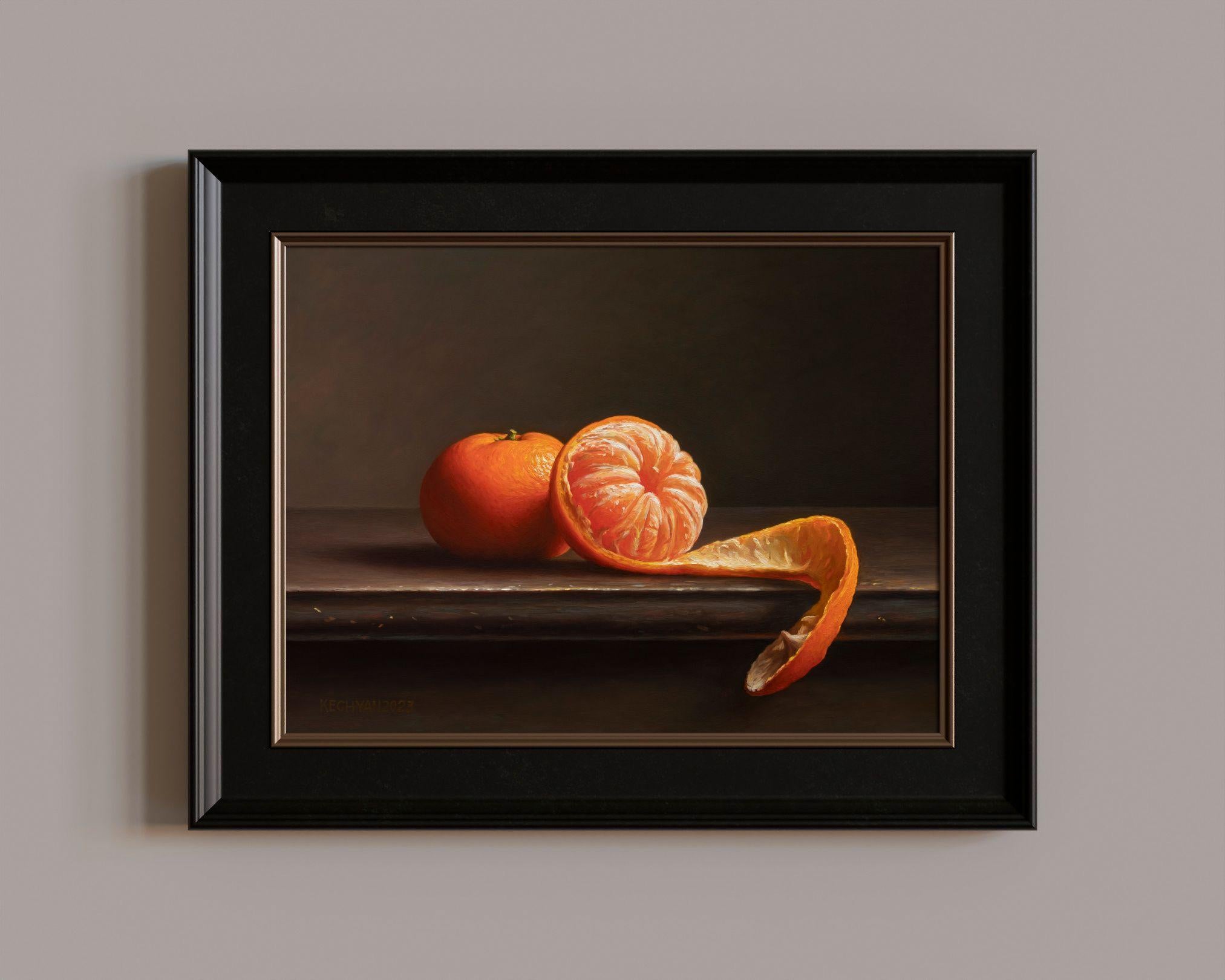 Mandarins, Painting, Oil on MDF Panel For Sale 1