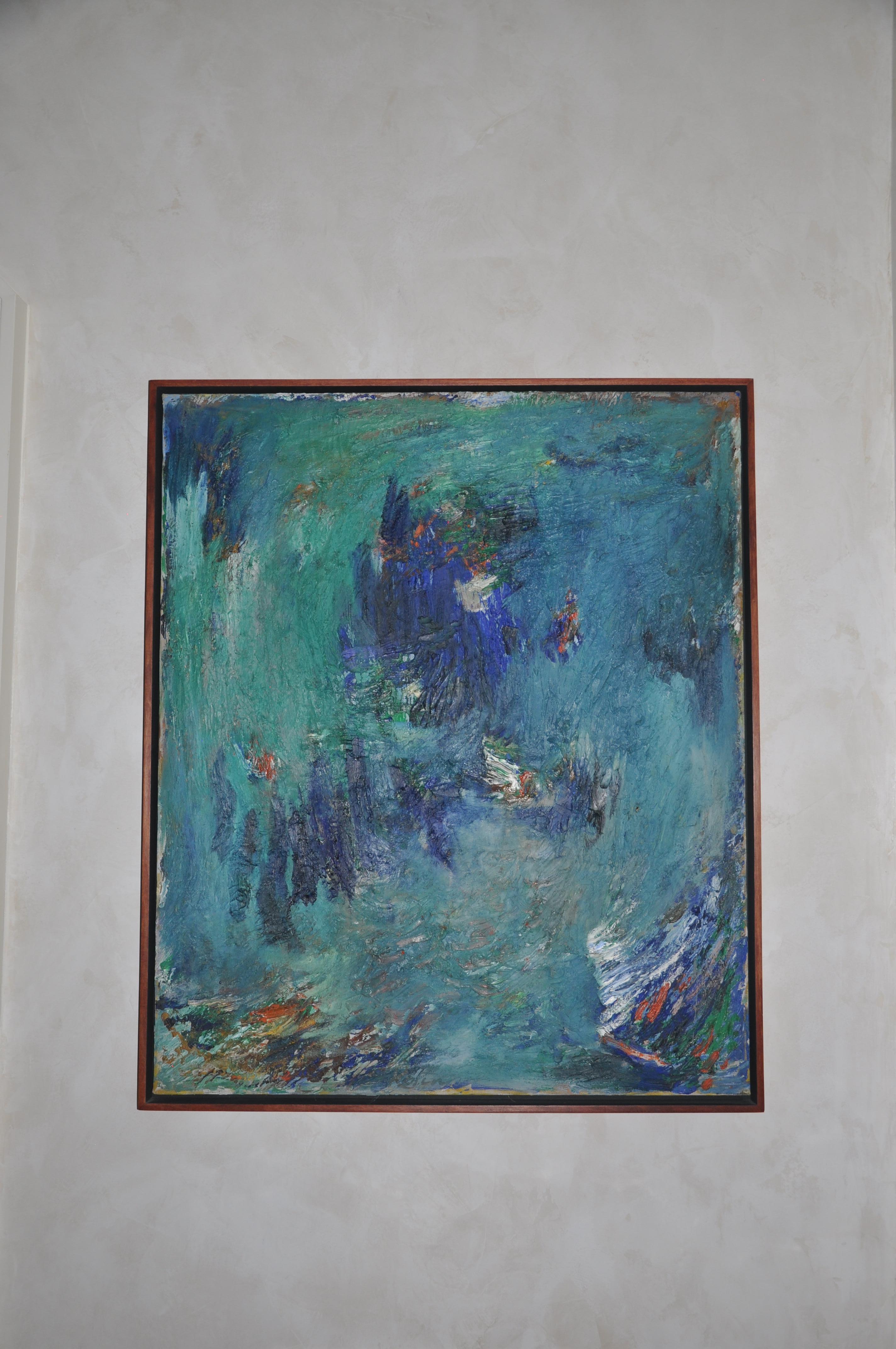 Abstract piece by Albert Kotin. Oil on Canvas dimensions 36 x 30. Framed dimensions 37 x 31

Immigrating to the US from Russia in 1908, Kotin belonged to the early generation of New York  Abstract Expressionist artists. His pioneering  artistic