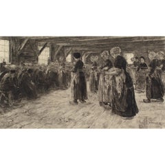 Albert Kruger Después de Max Liebermann, El granero del lino en Laren, Aguafuerte