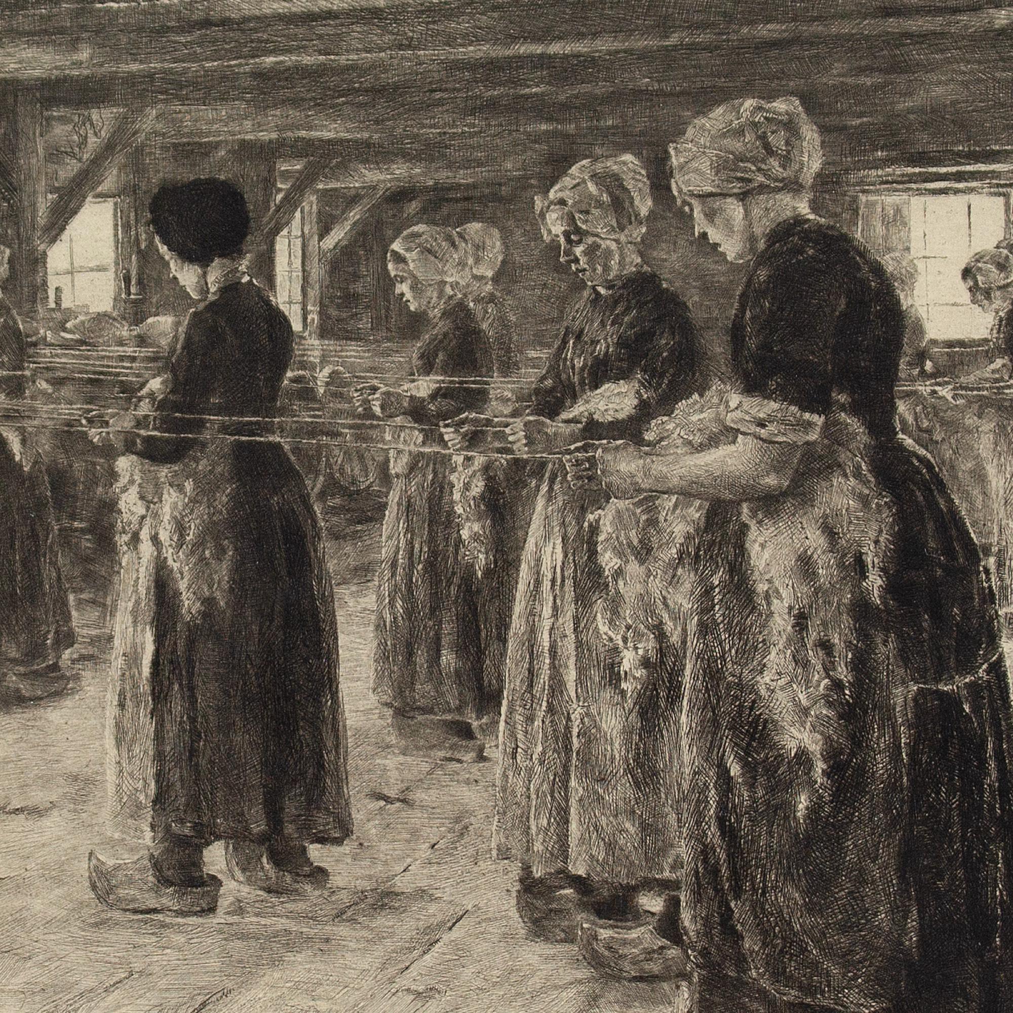 Albert Kruger After Max Liebermann, The Flax Barn at Laren, Etching  For Sale 3