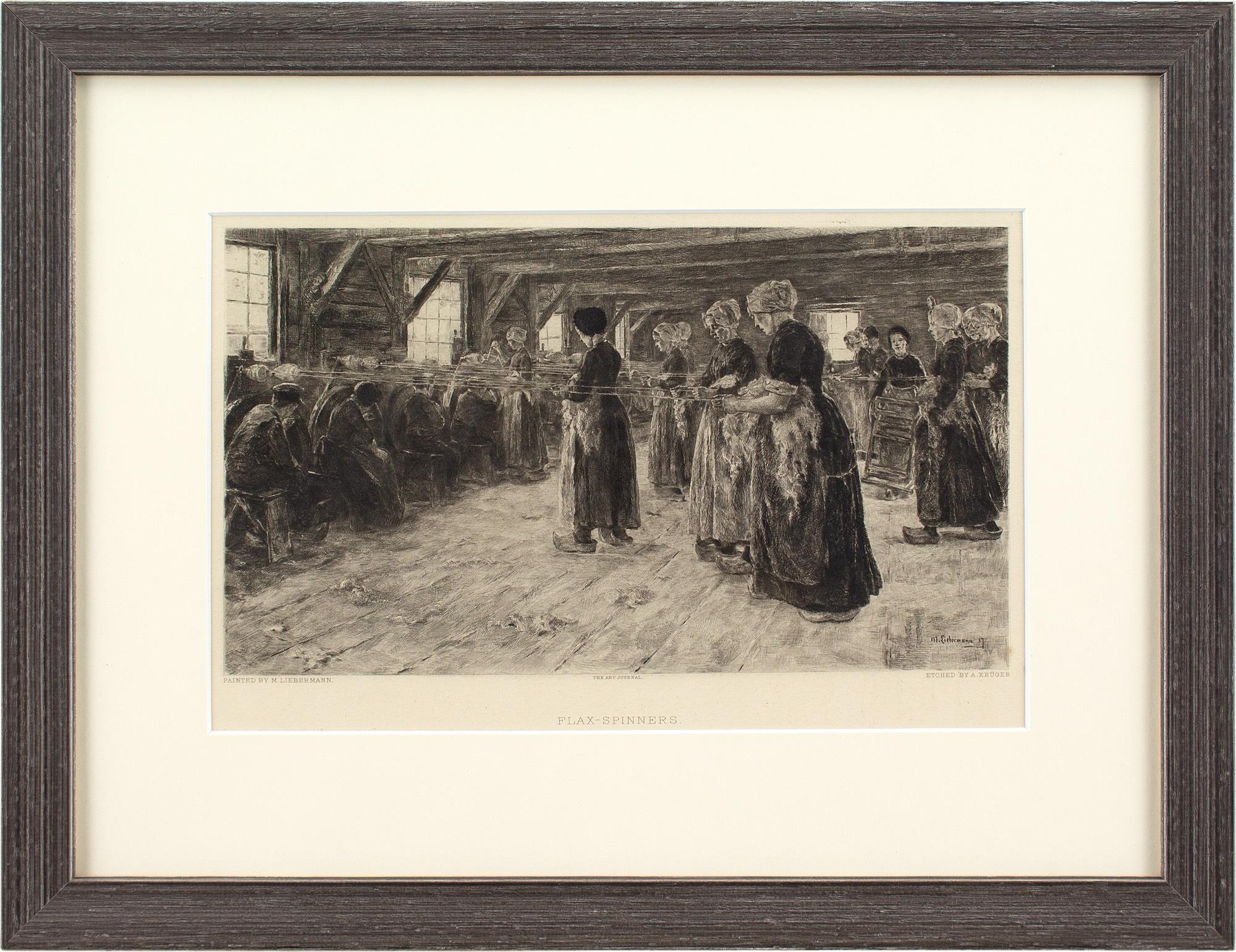 Albert Kruger After Max Liebermann, The Flax Barn at Laren, Etching 