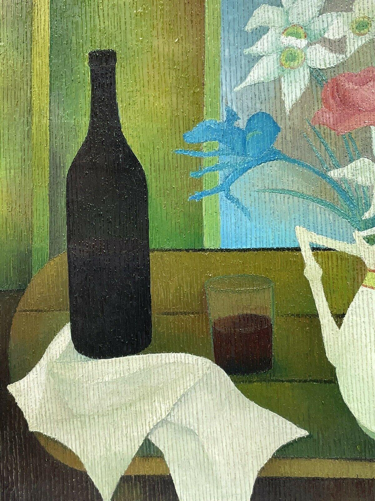 Albert Labachot (1915-1992) Large French Modernist Oil Still Life Flowers Fruit 3