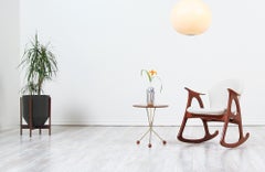 Albert Larsson Brass and Teak Tripod Side Table for Alberts Tibro
