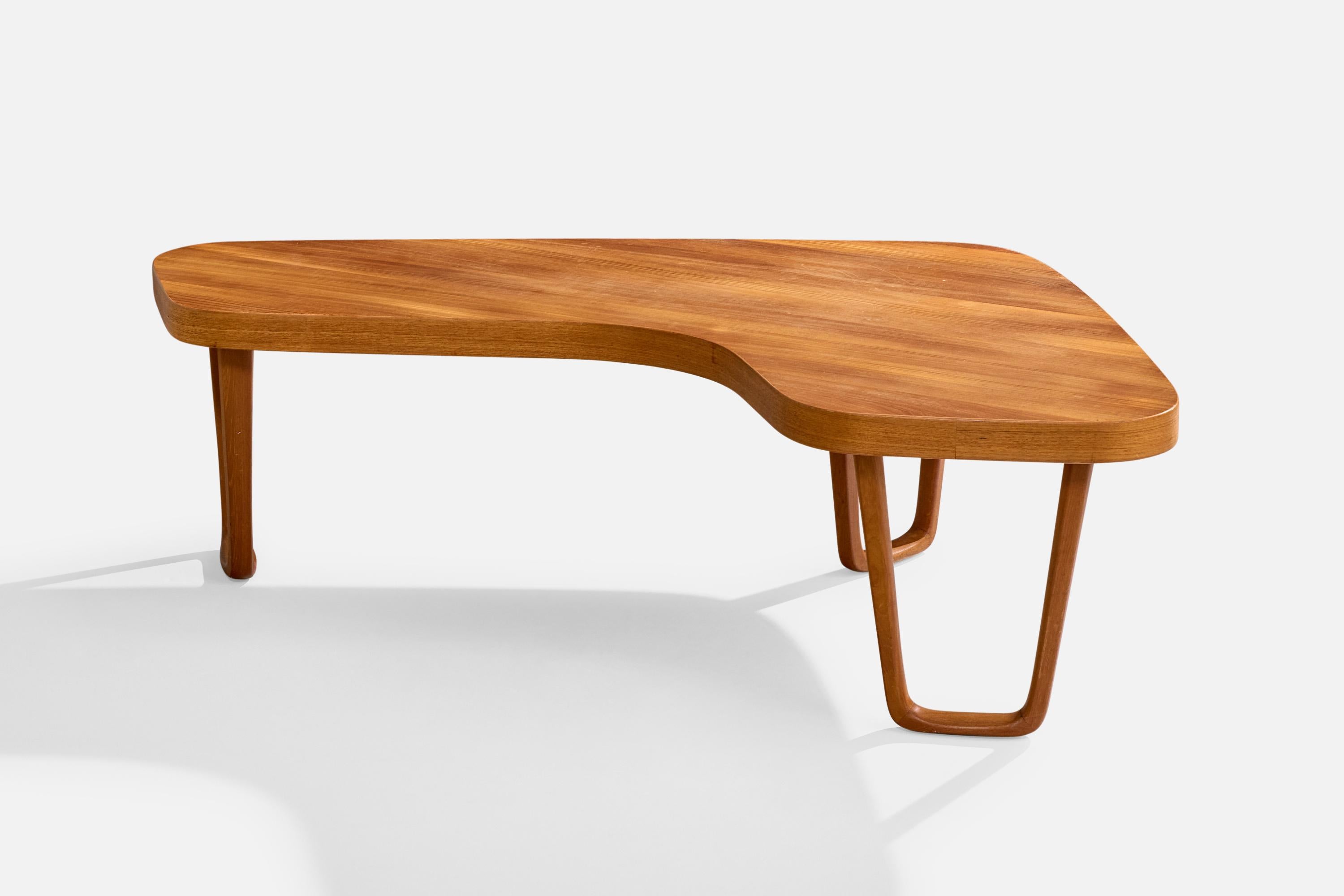 Mid-Century Modern Albert Larsson, Coffee Table, Teak, Sweden, 1950s For Sale