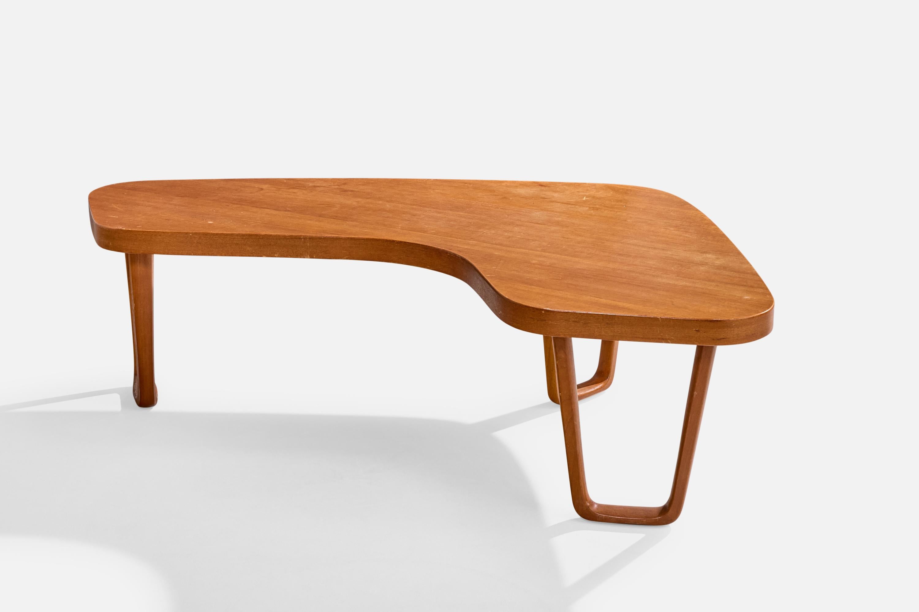 Mid-Century Modern Albert Larsson, table basse, teck, Suède, années 1950 en vente