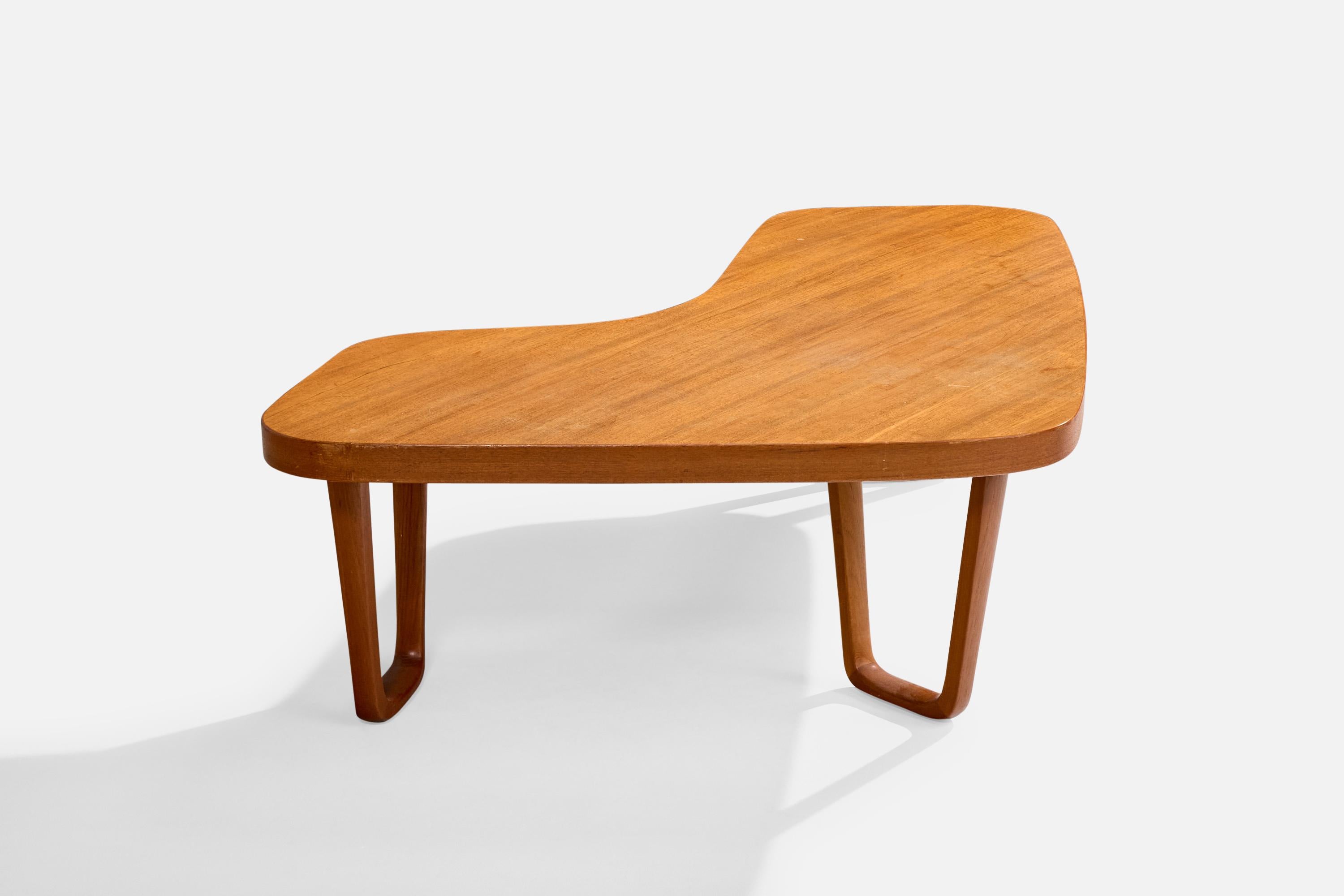 Suédois Albert Larsson, table basse, teck, Suède, années 1950 en vente