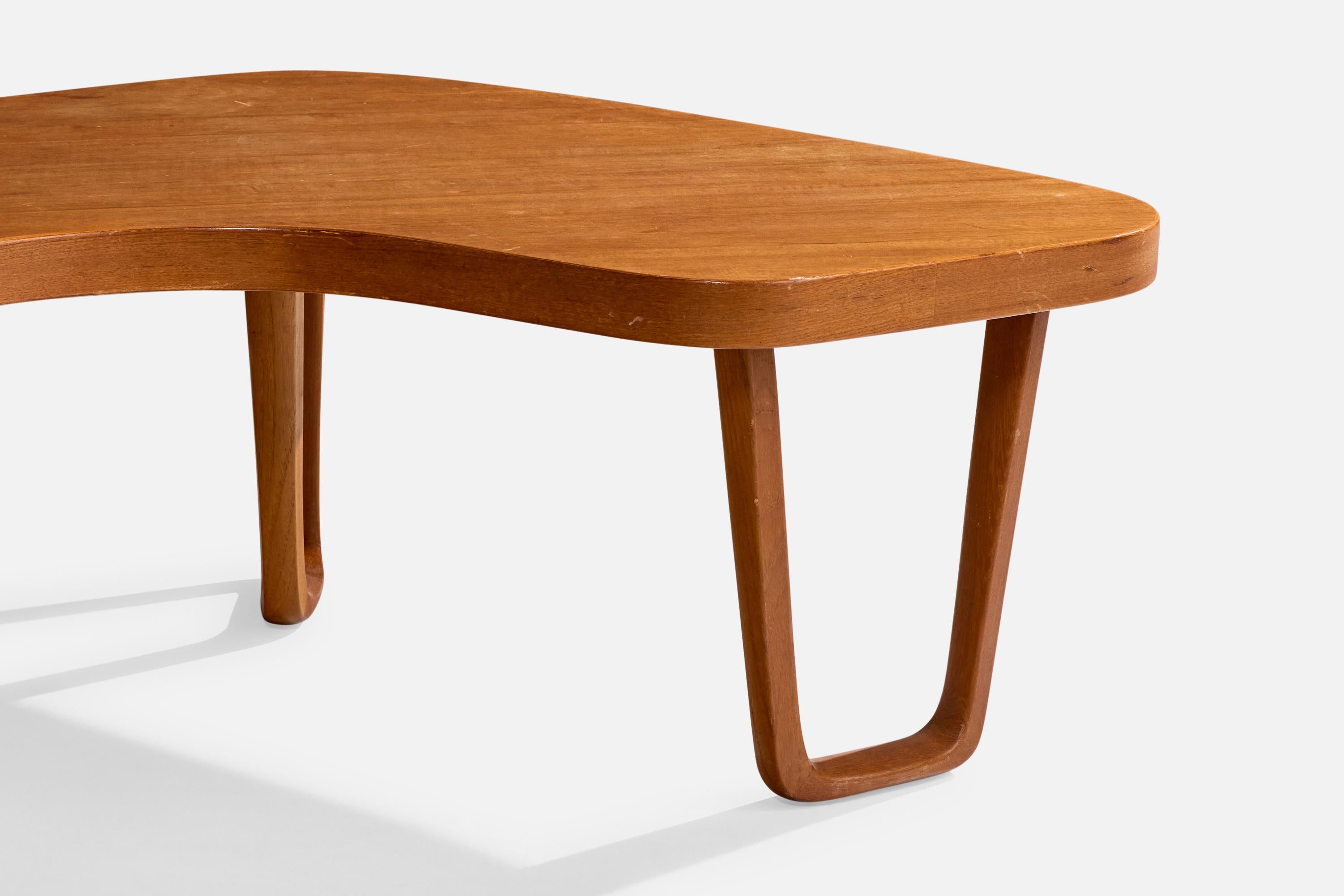 Milieu du XXe siècle Albert Larsson, table basse, teck, Suède, années 1950 en vente