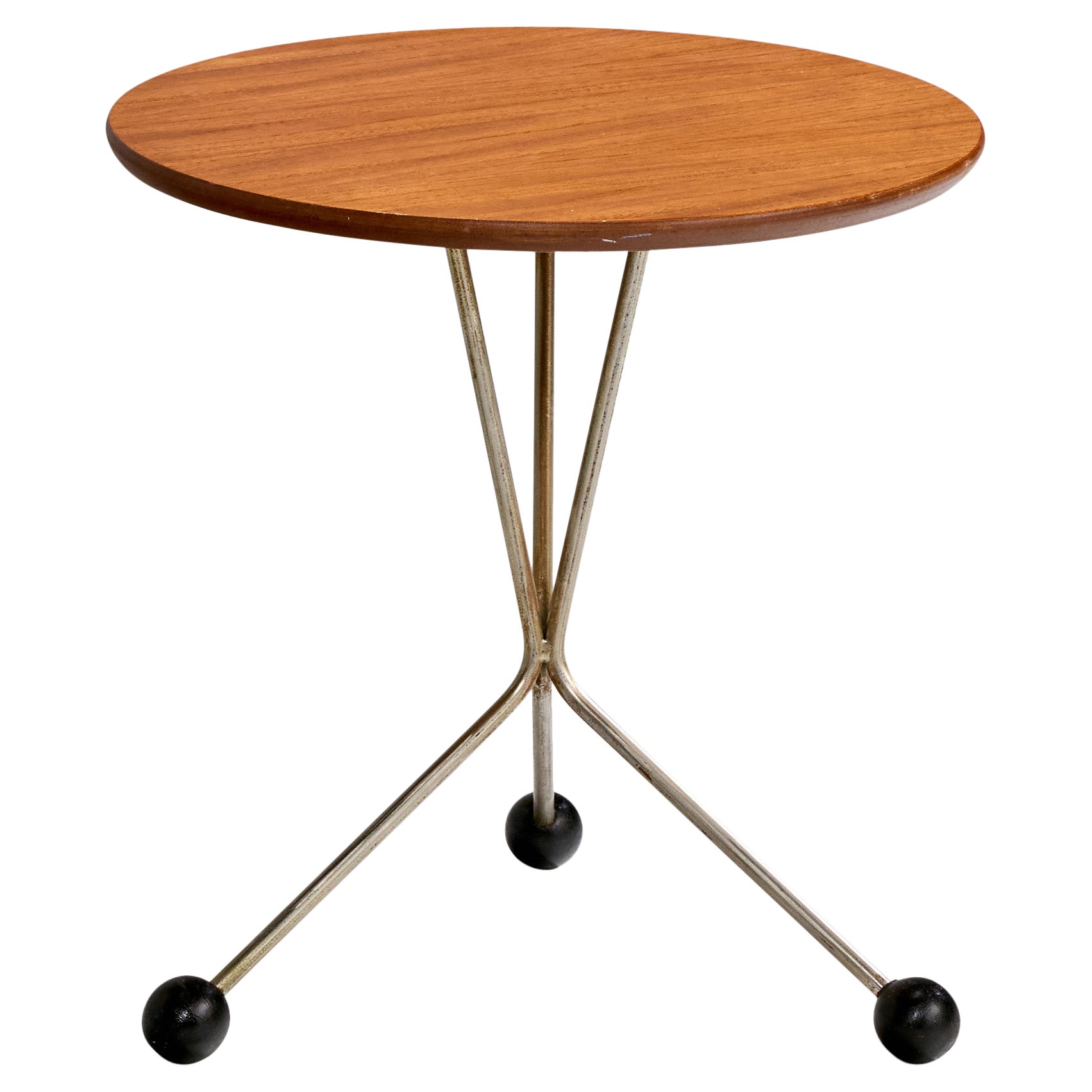Albert Larsson, End Table, Teak, Metal, Sweden, 1960s