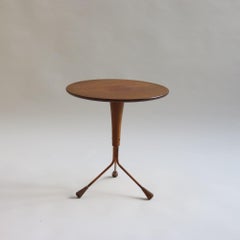 Albert Larsson Teak Tripod Table Swedish 1950s Alberts Tibro