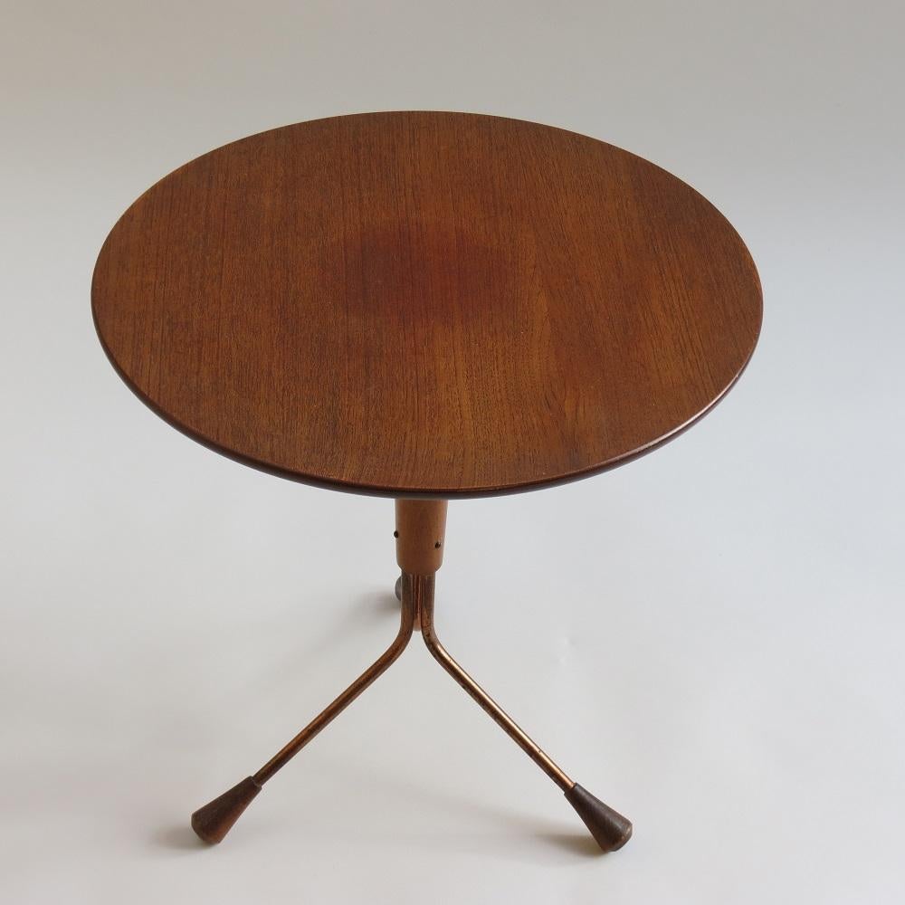 Albert Larsson Teak Tripod Table Swedish 1950s Alberts Tibro In Good Condition In Stow on the Wold, GB