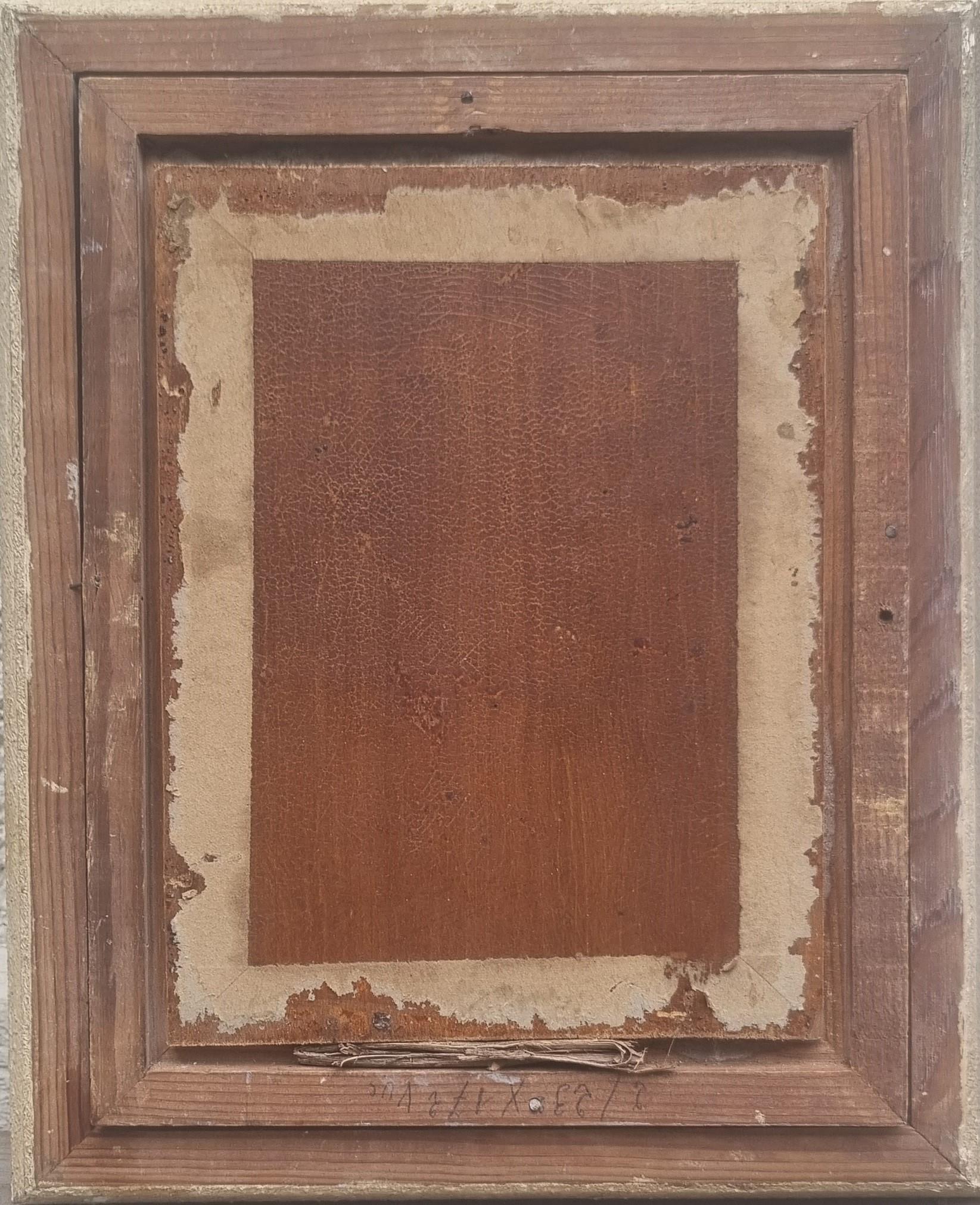 Peinture réaliste française atelier forgeron ancien début du 20e siècle en vente 2