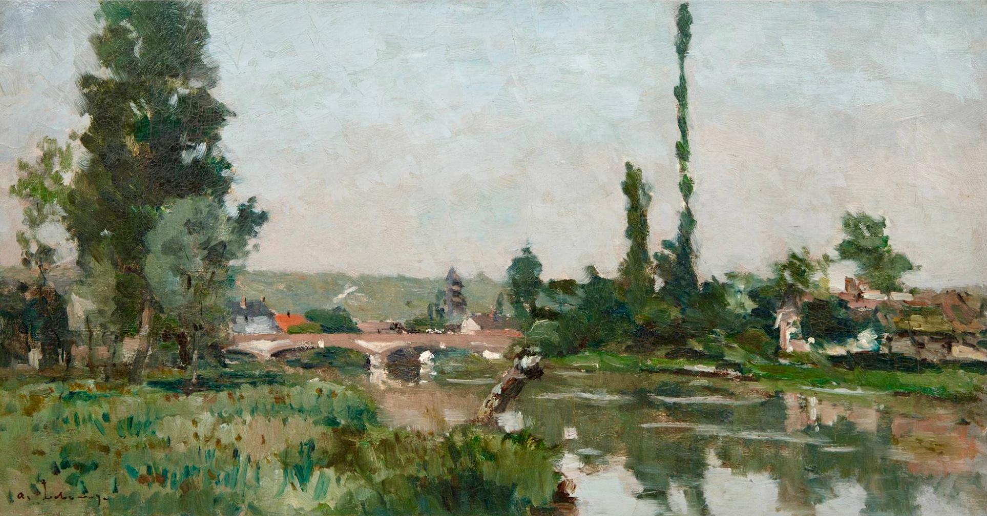 Barbizon School Albert Lebourg Impressionist Oil Painting