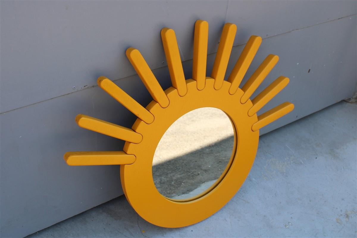 Albert Lecrerc  Poltronova 1965 Wall Mirror Sun Yellow Italian Design Sottsass 2