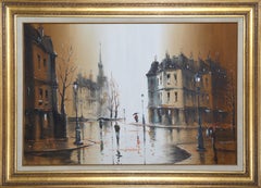 French Street Scene, Oil Painting by Albert LeGrand