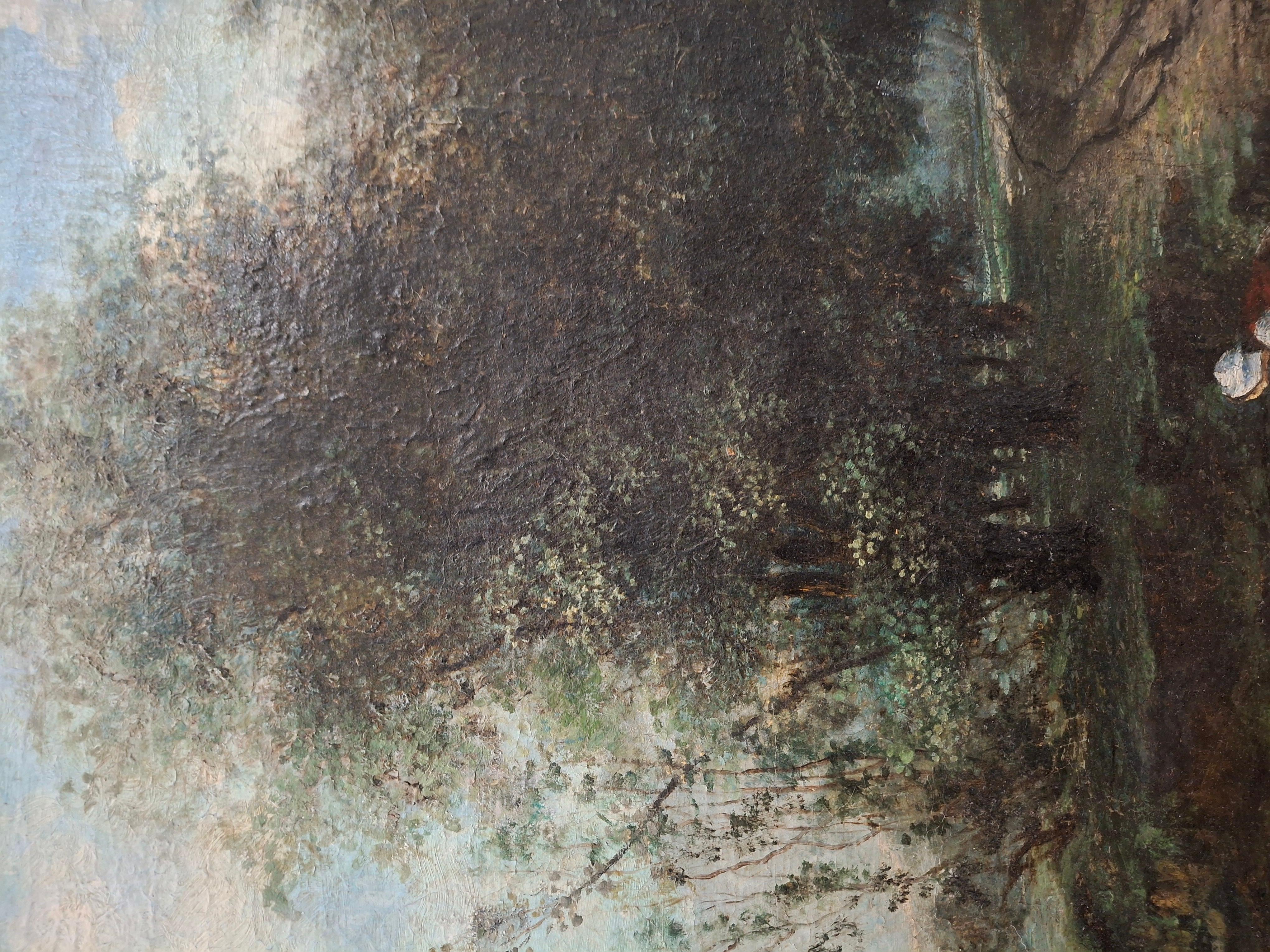 Albert Lenfant Französisch, 19. Landschaftslandschaft mit Figuren, Ölgemälde im Angebot 5