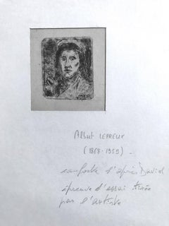 Ritratto di David - Acquaforte originale di Albert Lepreux - Inizio XX secolo