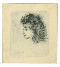 Portrait - Original Etching by Albert Lepreux - Early 20th Century