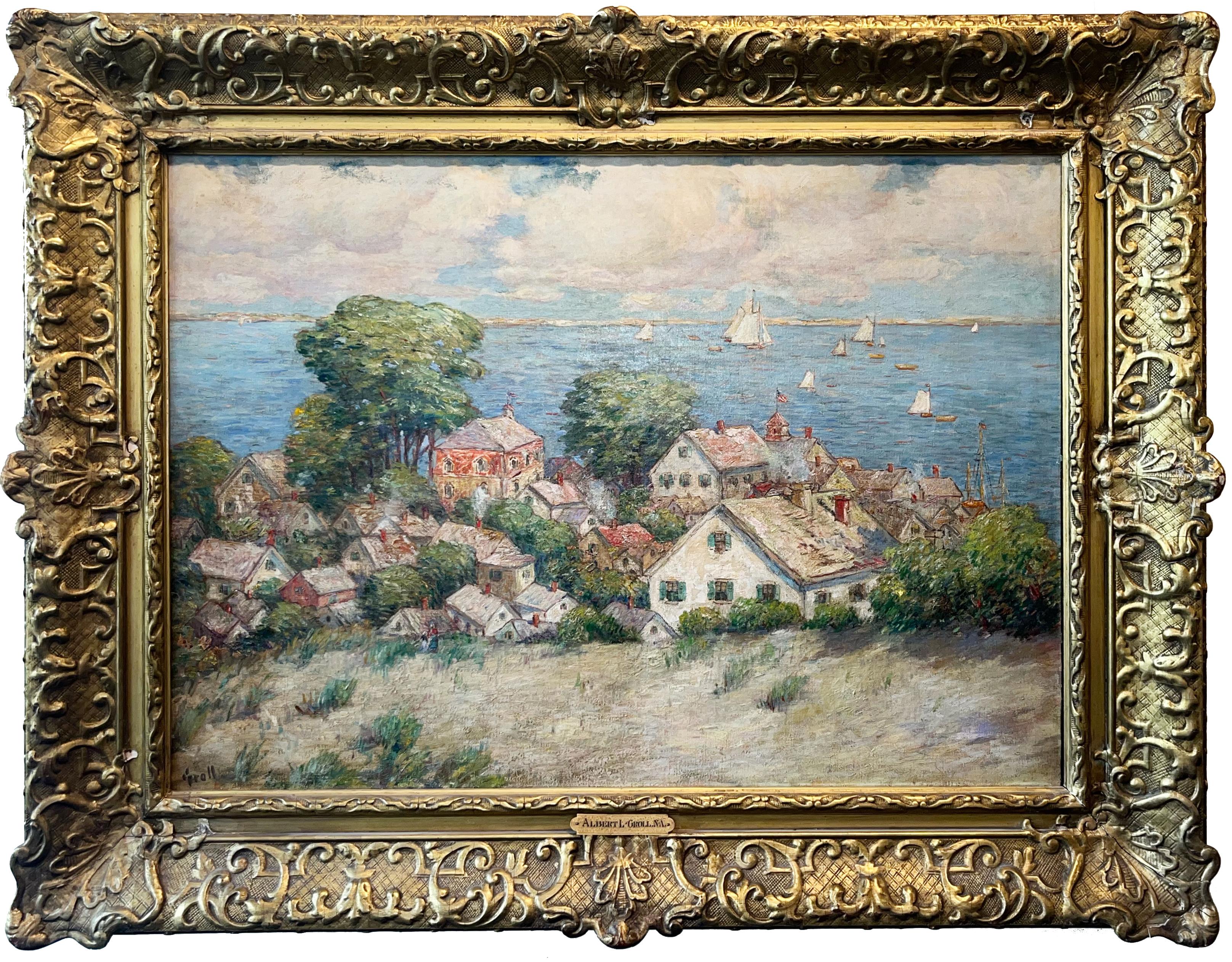 Breezy Day, Provincetown Beach View - Painting by Albert Lorey Groll