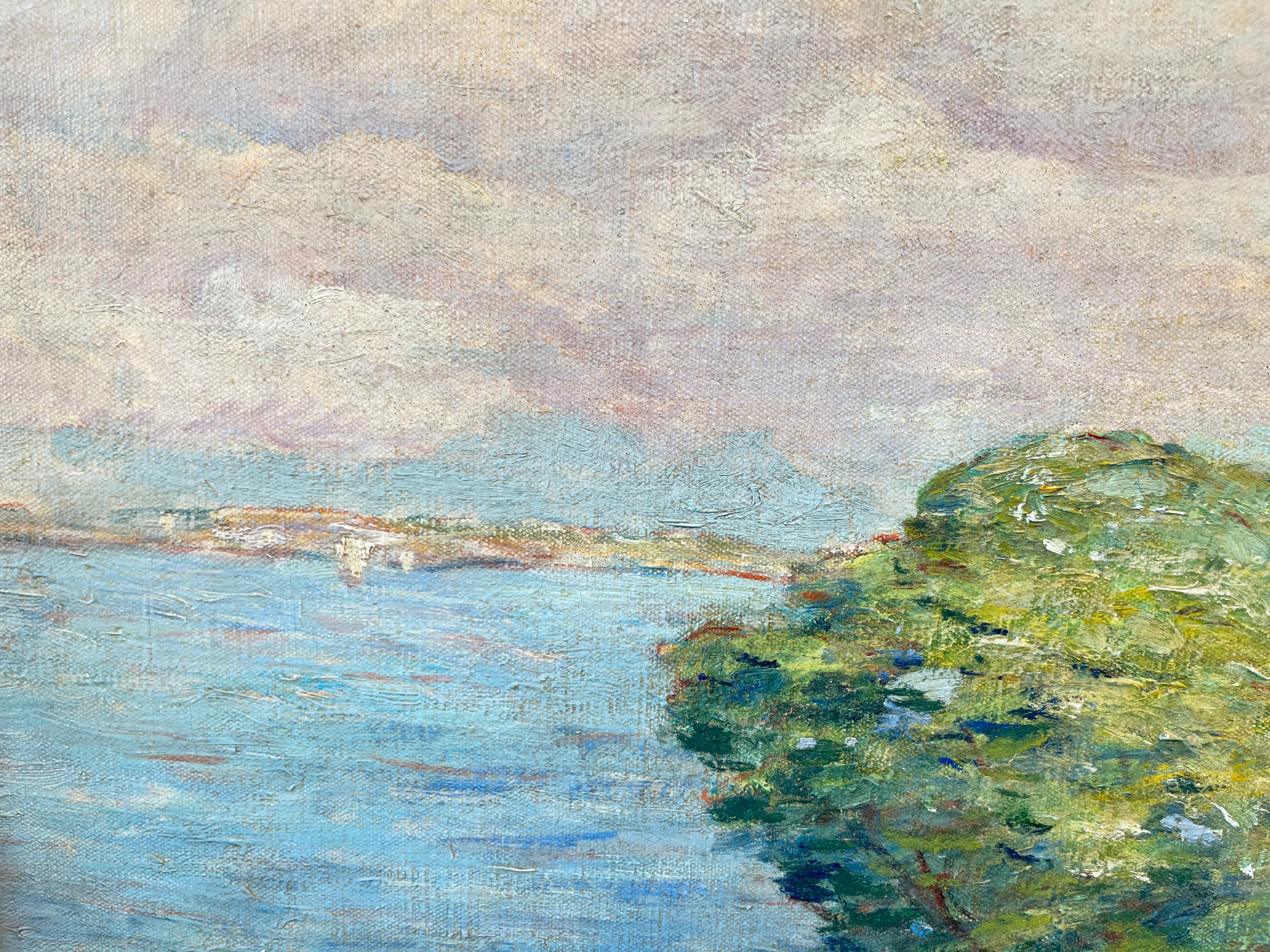 Día de brisa, vista de la playa de Provincetown - Painting Impresionista de Albert Lorey Groll