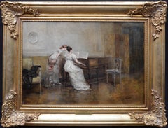 A Little White Note - 19th Century Exhibition Oil Painting RBA 1881
