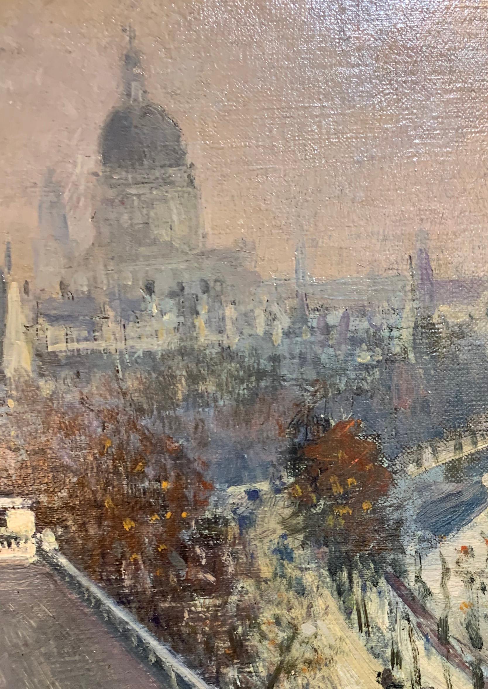 Gerahmtes antikes englisches impressionistisches Gemälde „Themses River“ von Albert Ludovici (Impressionismus), Painting, von Albert Ludovici Jr.