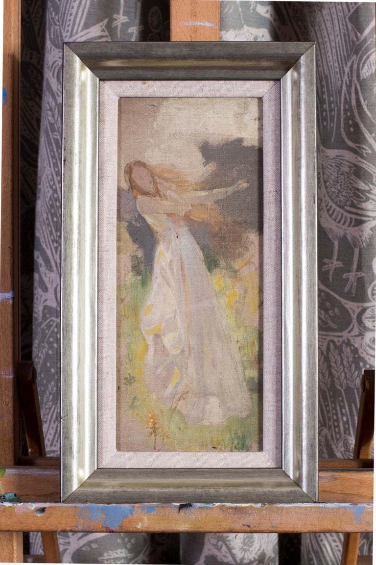 Small Impressionist figurative oil painting by Peruvian artist Albert Lynch For Sale 1