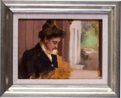 Small Impressionist French figurative painting by Peruvian artist Albert Lynch