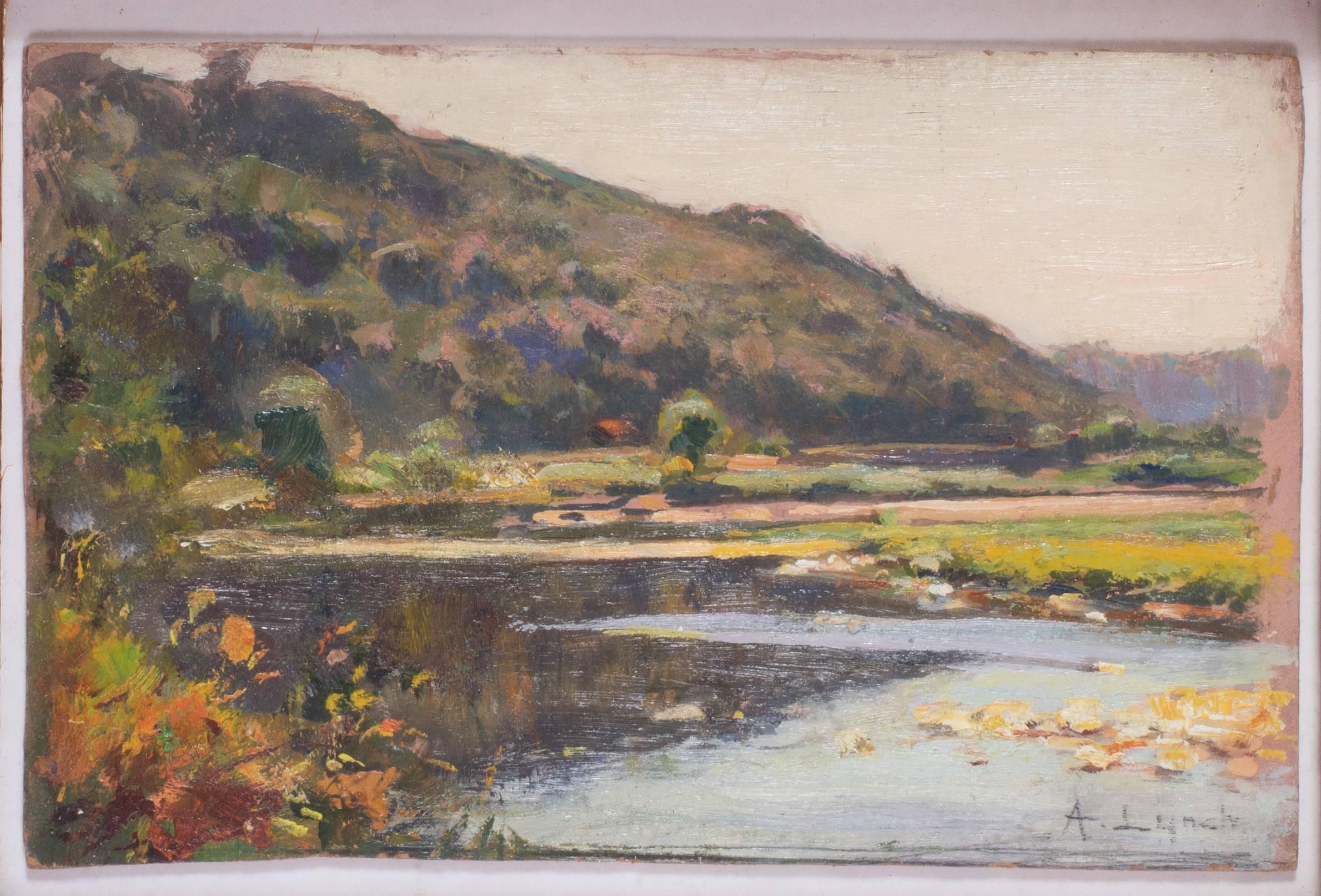 Small Impressionist French landscape oil by Peruvian artist Albert Lynch 2