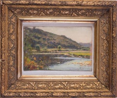 Antique Small Impressionist French landscape oil by Peruvian artist Albert Lynch