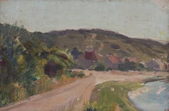 Piccolo paesaggio impressionista dipinto ad olio dall'artista peruviano Albert Lynch