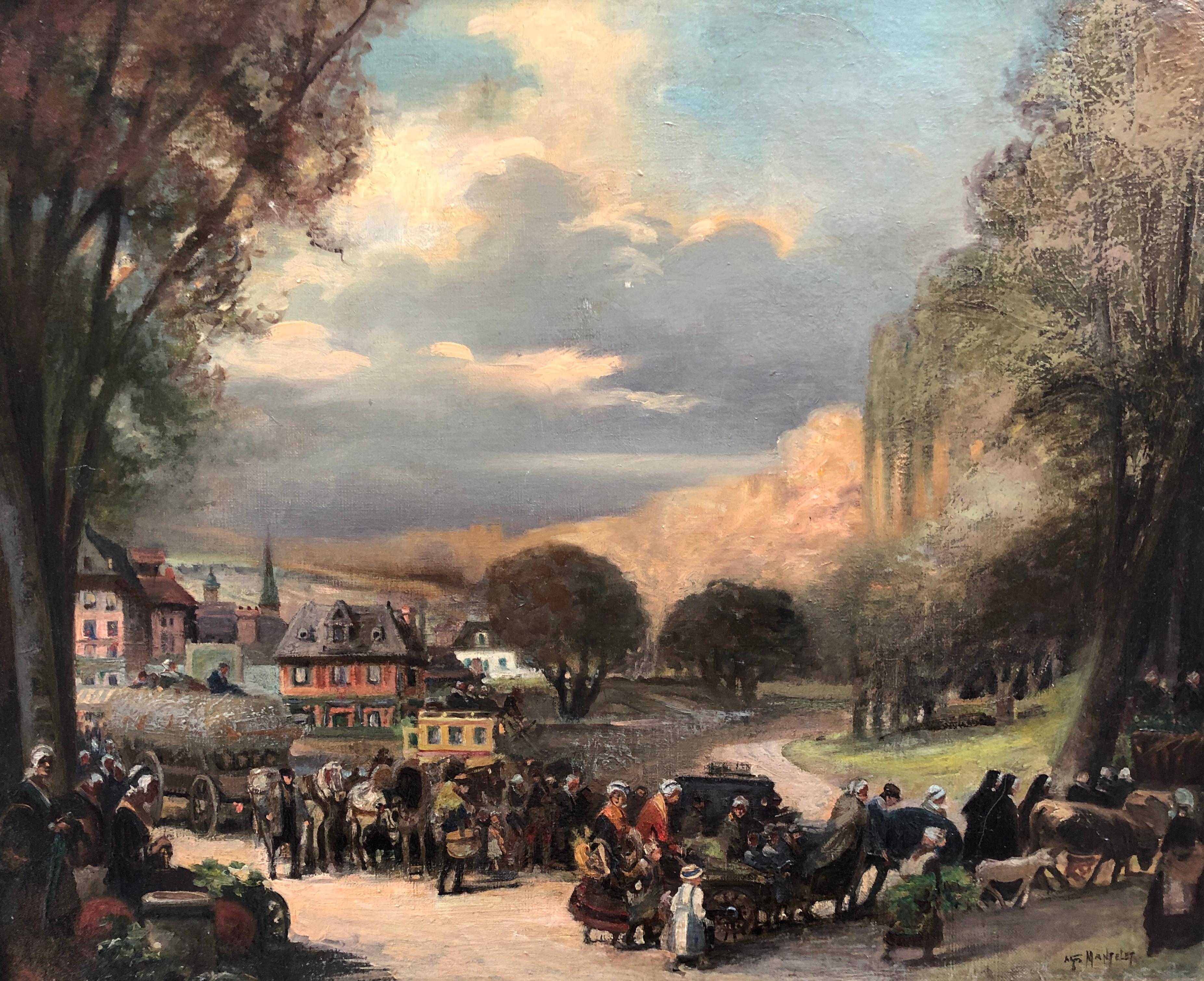 MANTELET Albert Landscape Painting - The procession