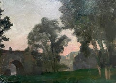 Albert Dagnaux, The Bridge Of Mantes? Oil On Cardboard