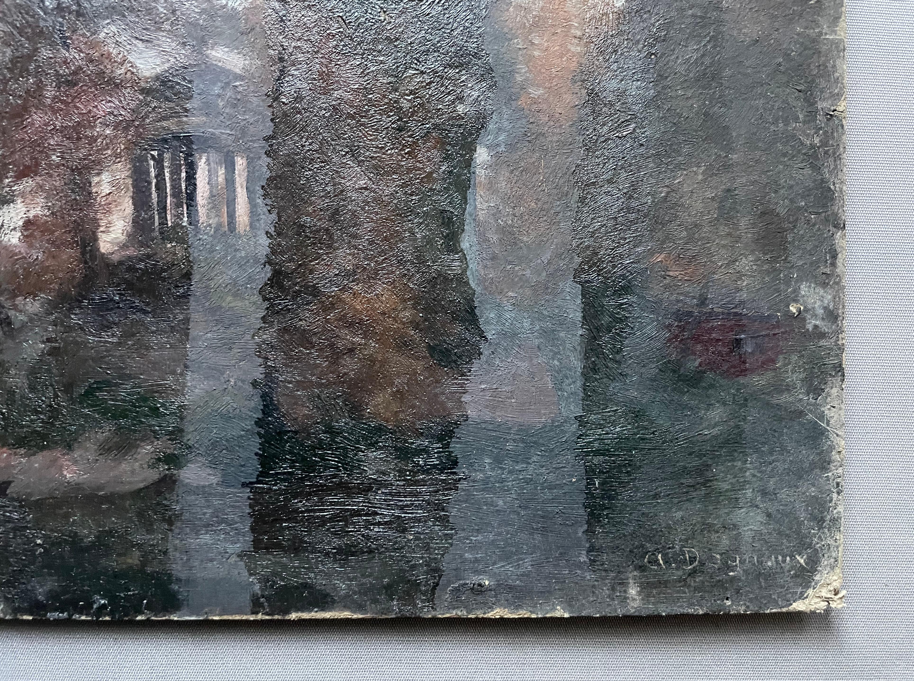 Albert Dagnaux, Vista del bosque de Boulogne, Óleo sobre cartón 2