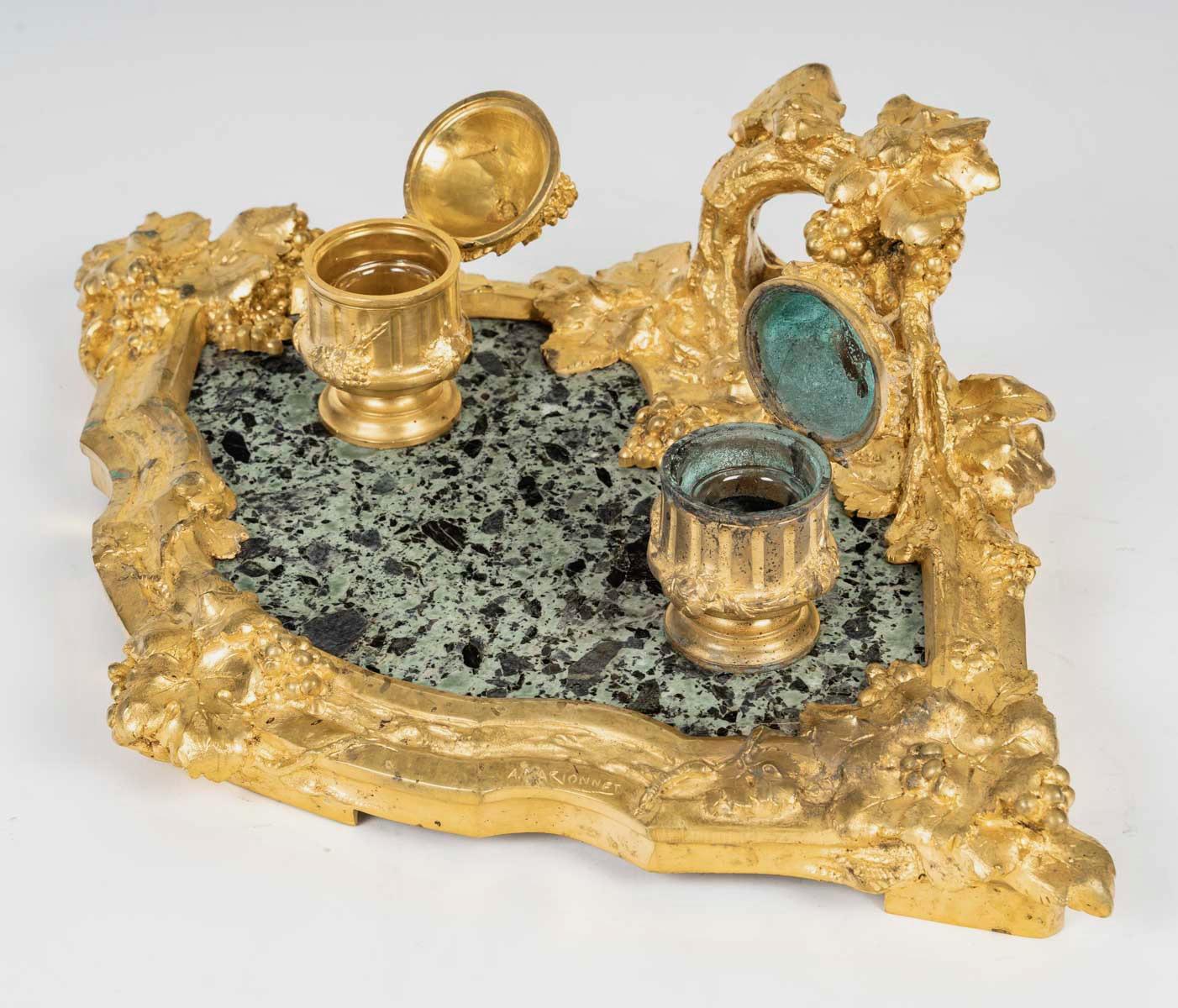 Francese Albert Marionnet (1852-1910), Calamaio naturalistico della Belle Époque, 1900 ca. in vendita