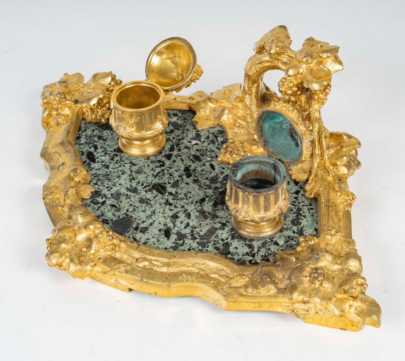Fine XIX secolo Albert Marionnet (1852-1910), Calamaio naturalistico della Belle Époque, 1900 ca. in vendita