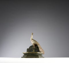 Albert Marionnet, Peacock Fountain Decorative Receptacle, French Art Nouveau