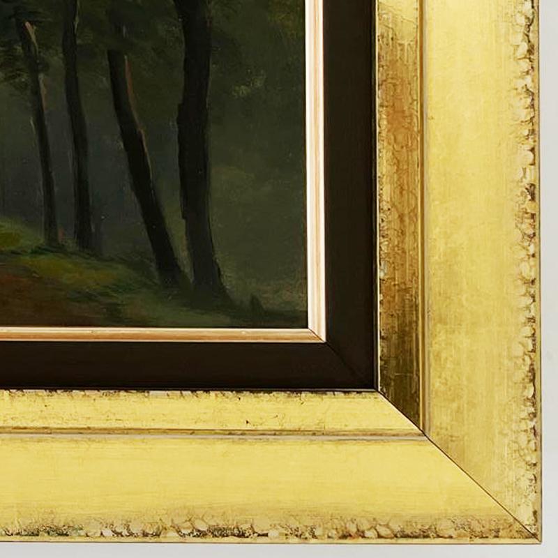 Albert Marks, Öl auf Leinwand, 1930er Jahre, Landschaft in vergoldetem Rahmen, von berühmtem Rahmen im Angebot 5