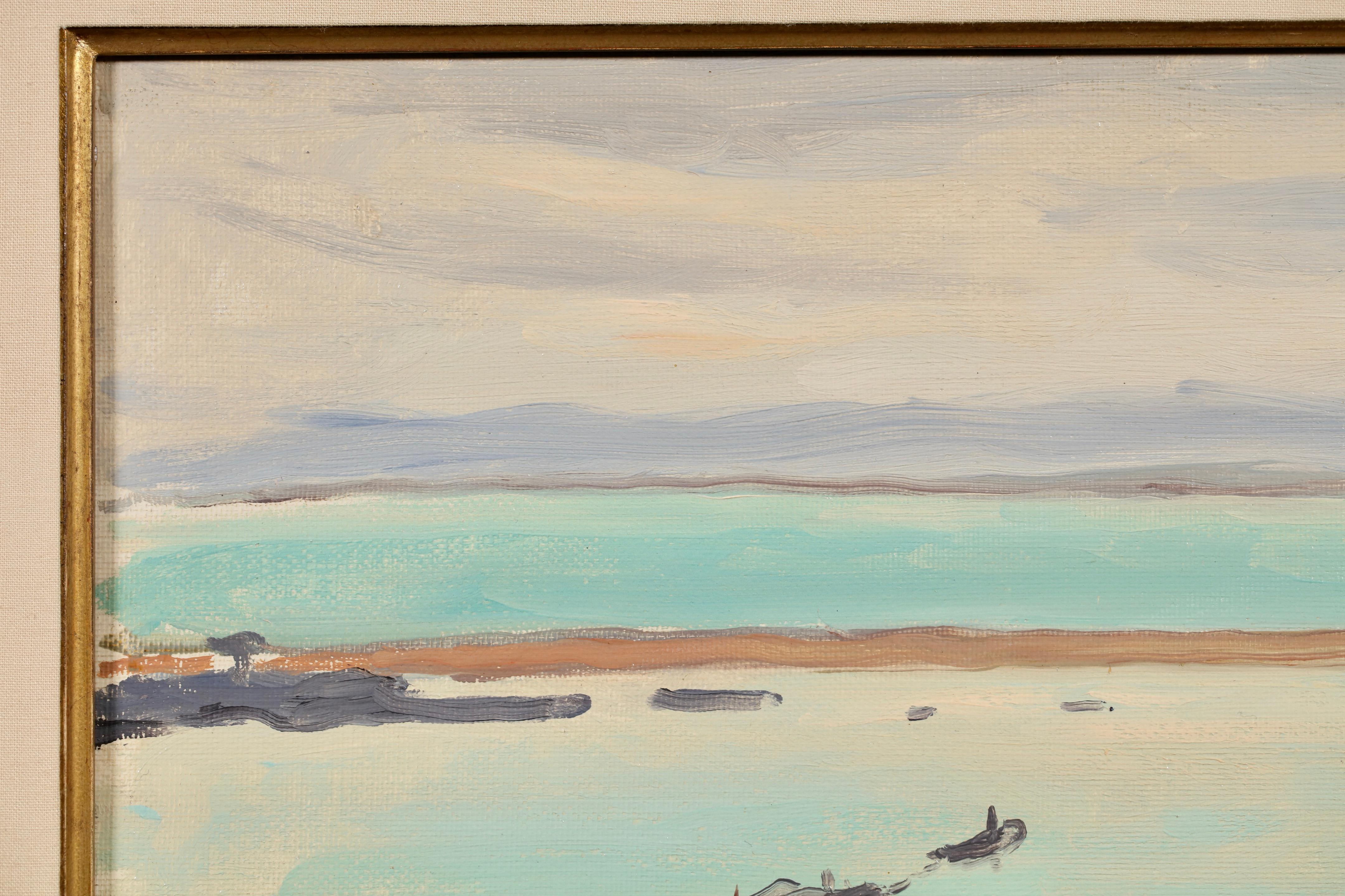 Le Bateau Rouge a Alger - Postimpressionistische Seelandschaft Öl von Albert Marquet im Angebot 10