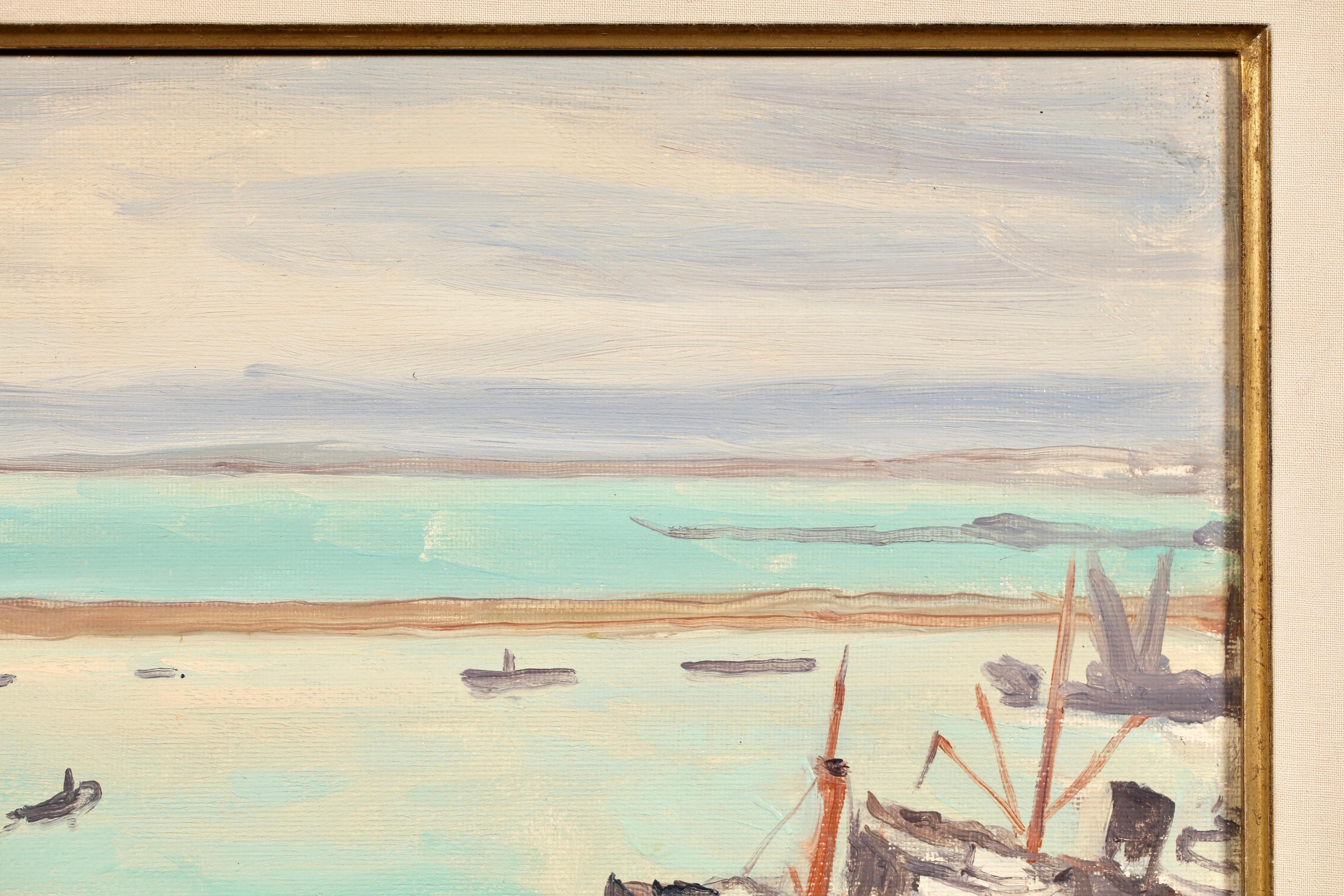 Le Bateau Rouge a Alger - Postimpressionistische Seelandschaft Öl von Albert Marquet im Angebot 11
