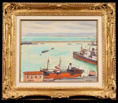 Le Bateau Rouge a Alger - Post Impressionist Seascape Oil by Albert Marquet