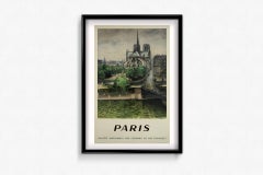 1950 Original-Reiseplakat von Albert Marquet - Pariser Kathedrale Notre Dame