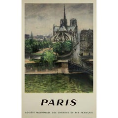 1950 Original-Reiseplakat von Albert Marquet - Pariser Kathedrale Notre Dame