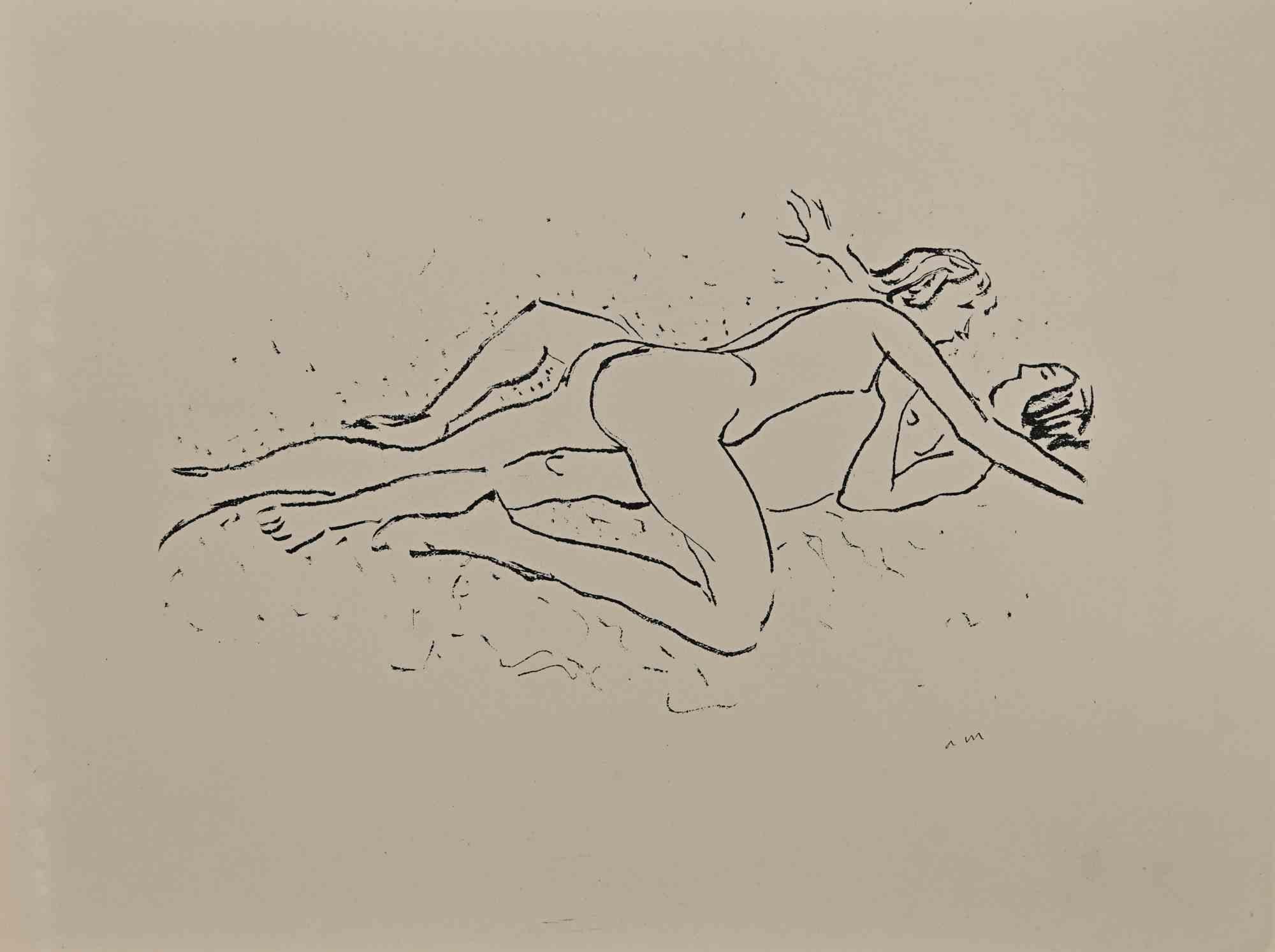 Erotic Scene ist eine wunderschöne Lithographie auf elfenbeinfarbenem Papier, die in den 1920er Jahren von Albert Marquet geschaffen wurde.  (Bordeaux, 1875 - Paris, 1947).

Monogrammiert auf der Platte am unteren Rand. Auf der Rückseite gestempelt