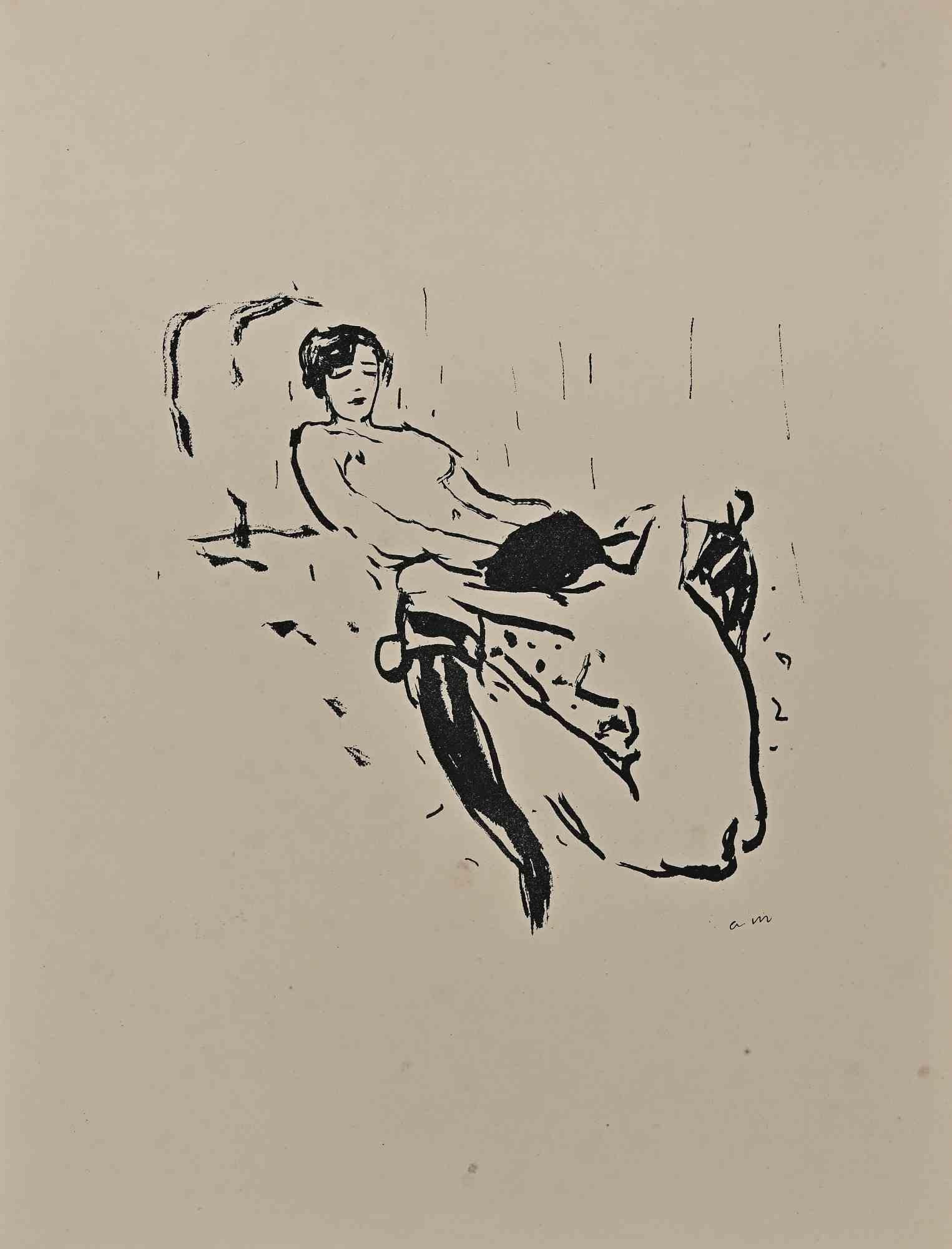 Erotic Scene - Lithograph by Albert Marquet - 1920s