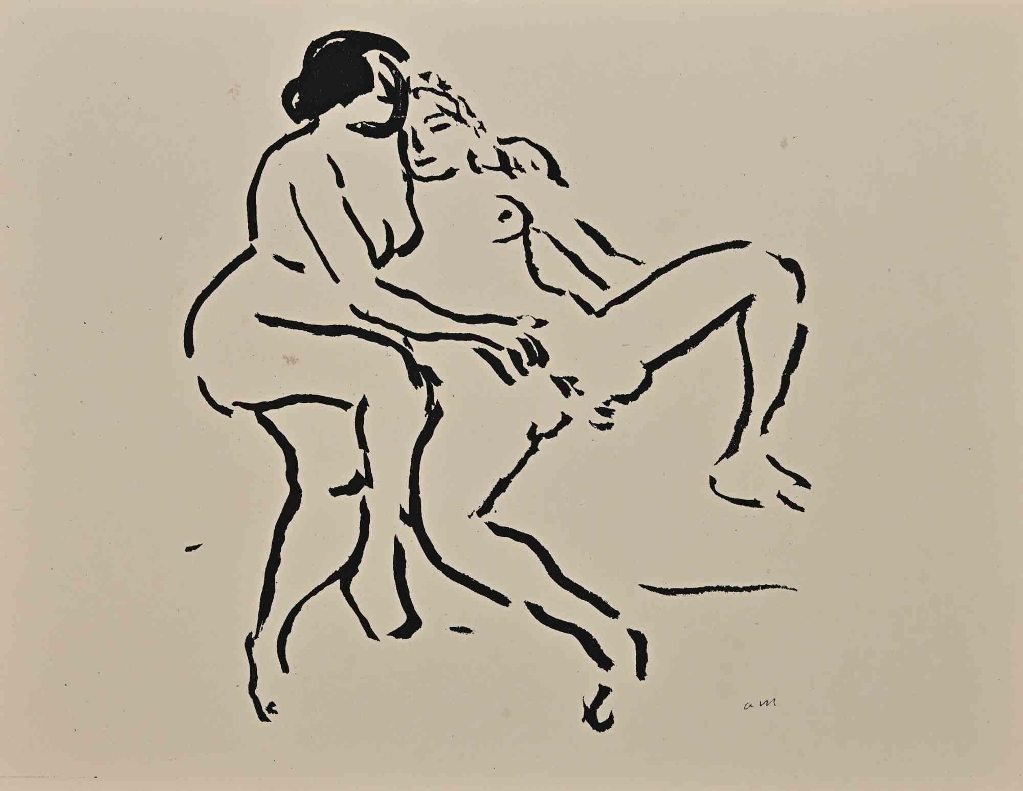 Erotic Scene - Lithograph by Albert Marquet - 1920s