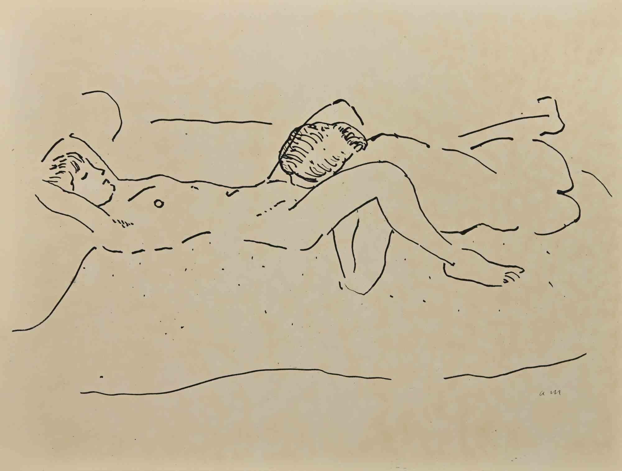Scena erotica è una bellissima litografia su carta color avorio, realizzata negli anni '20 da Albert Marquet.  (Bordeaux, 1875 - Parigi, 1947).

Monogrammato sul piatto nel margine inferiore.

Piastra da "L'Académie des Dames", pubblicata a New York